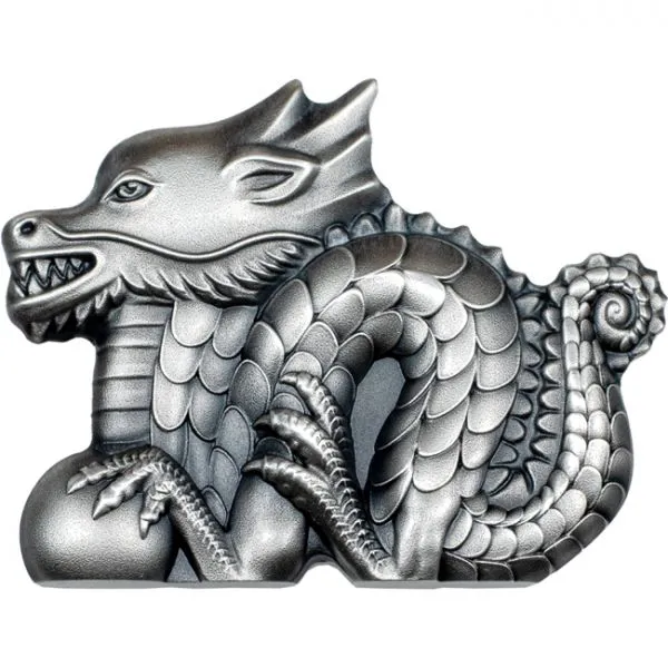 Stříbrný drak - figurka,  1 oz stříbra 