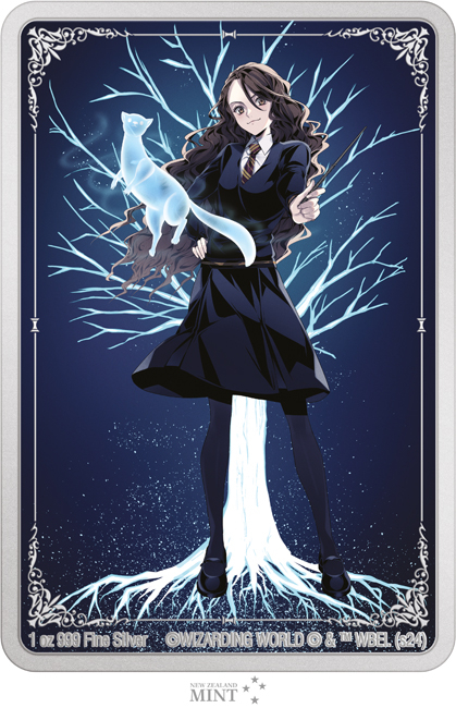 Harry Potter: Hermione Granger - Patronus 2024, stříbrná sběratelská mince v etuji, 1 oz