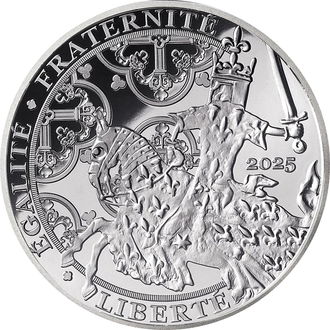 Franc a Cheval 2025 (série Zlaté poklady Francie), stříbrná mince v etuji, 16 g
