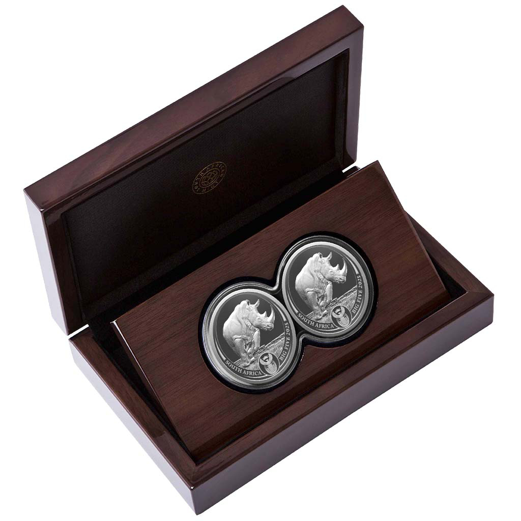 Big Five III - Nosorožec 2025, sada stříbrných mincí v etuji, 2 oz