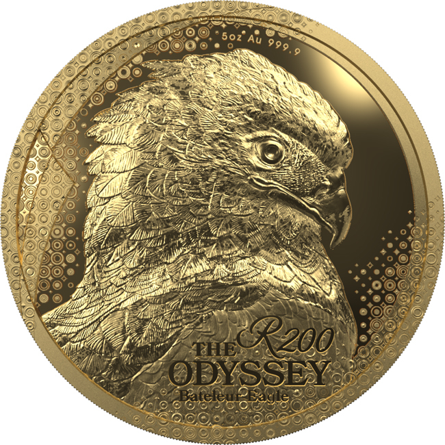 Orlík kejklíř (Bateleur) 2025, zlatá mince v etuji, 5 oz