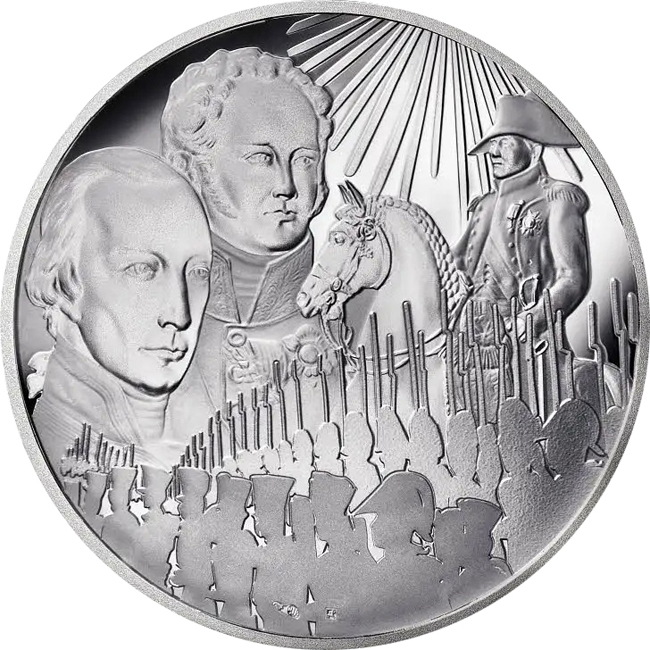 Bitva u Slavkova, 2025 - 220. výročí, stříbrná mince v etuji, 22 g