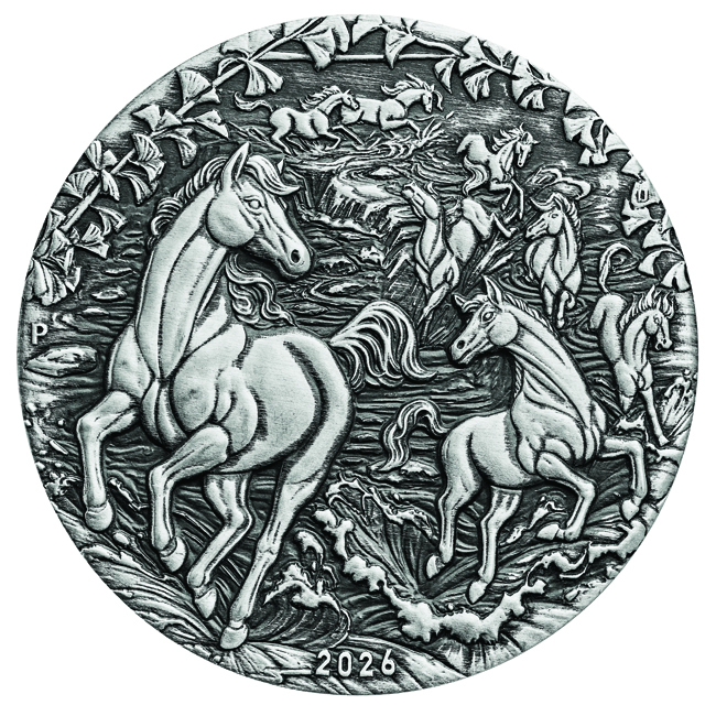 Lunární kůň 2026, Perth Mint, stříbrná mince v etuji, 2 oz