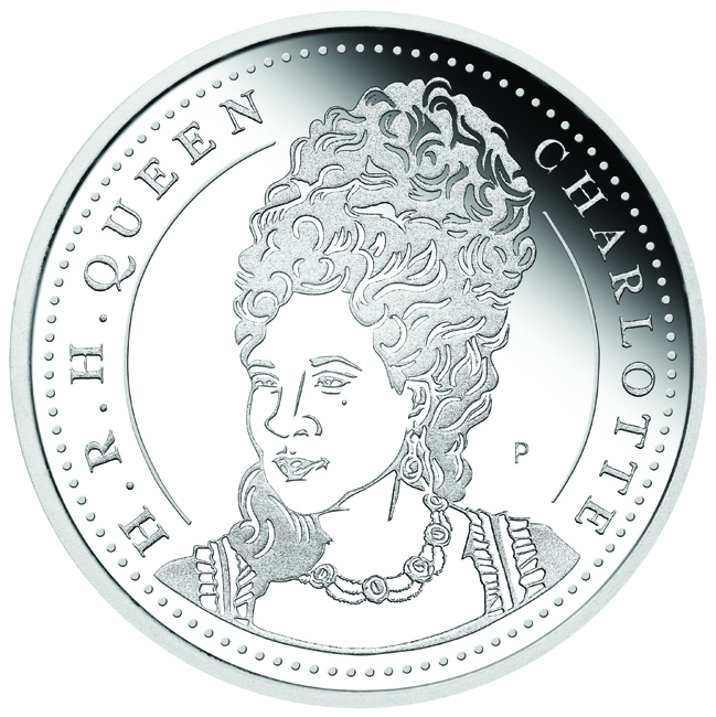 Královna Charlotte 2026, stříbrná mince v etuji, 1/2 oz