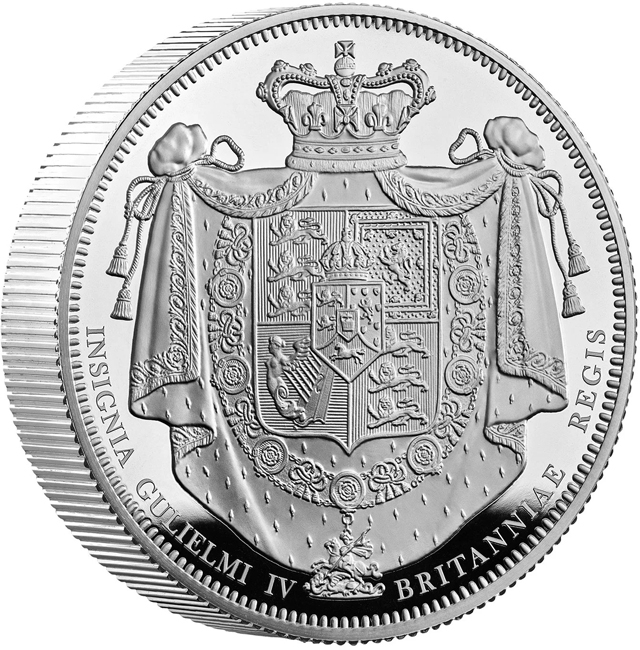Koruna William IV., stříbrná mince v etuji, 2 oz