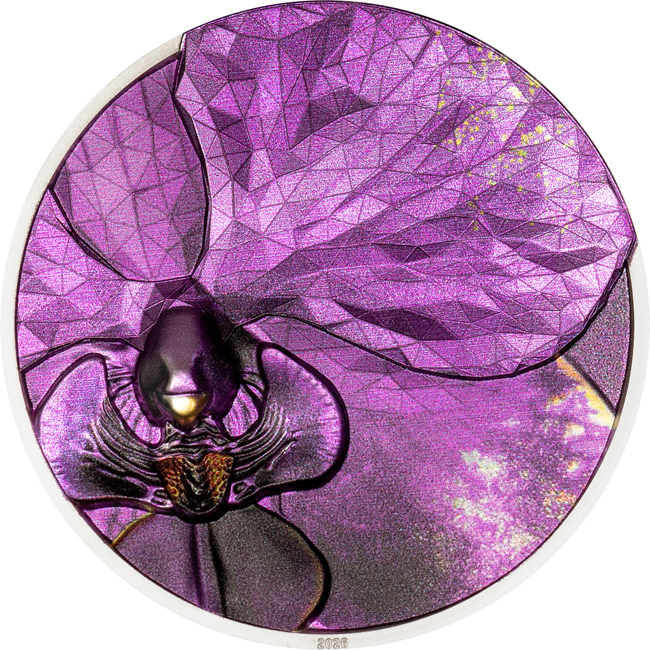 Orchidej, stříbrná mince v etuji, 1 oz