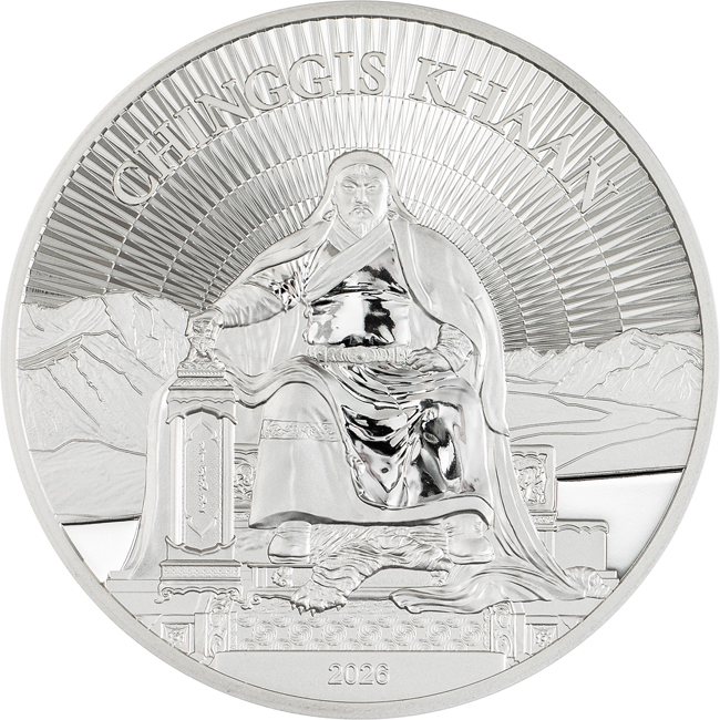Čingischán 2026, stříbrná mince v etuji, 1 oz