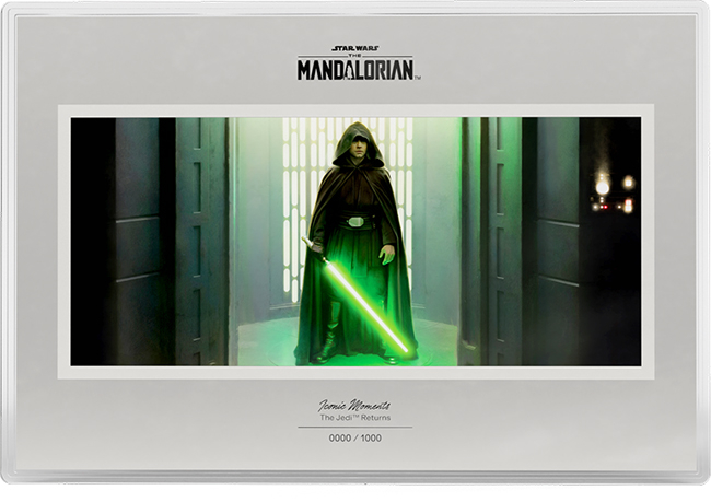 Star Wars: Návrat Jediů 2026, stříbrná obdélníková mince v etuji, 1 oz