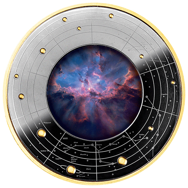 Stellar Nebula - hvězdná mlhovina 2026, stříbná mince v etuji, 17 g