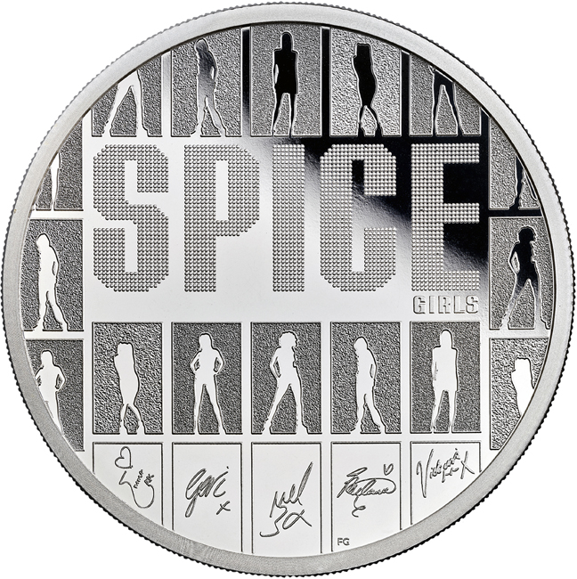 Hudební legendy: Spice Girls 2026, stříbrná mince v etuji, 5 oz