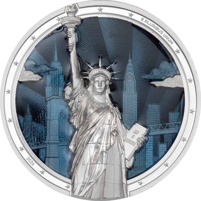 Socha Svobody 2026, stříbrná mince v etuji, 2 oz