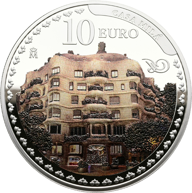 Casa Mila od Antonia Gaudího 2026, stříbrná mince v etuji