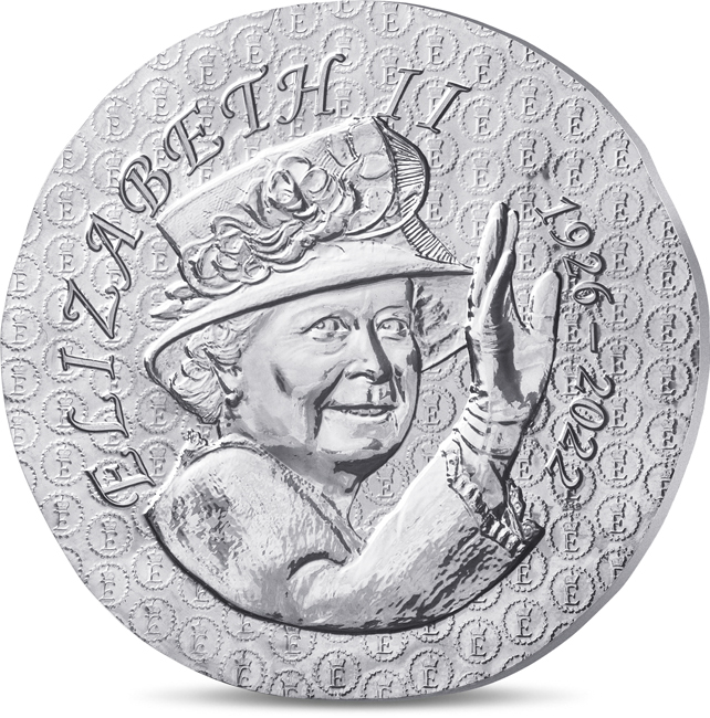 Královna Alžběta II, Francie 2026, stříbrná mince v etuji, 22 g