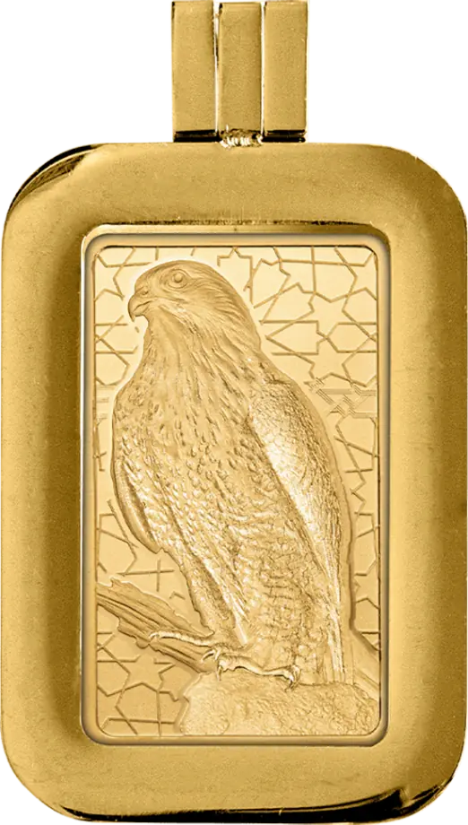 Zlatý zliatok PAMP - Arabian Falcon s rámečkem, 5 g 