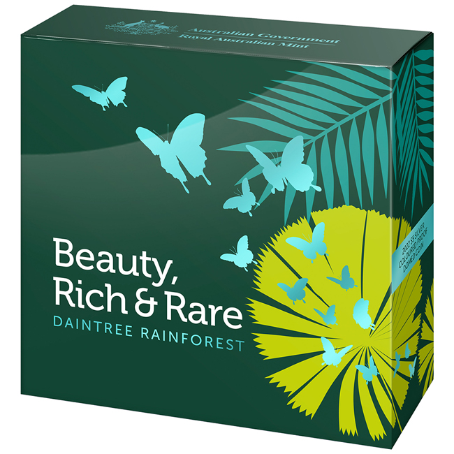 Deštný prales Daintree (série Beauty, Rich and Rare), 1 oz stříbra