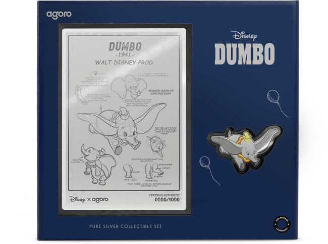 Slon Dumbo 2026, sada stříbrných mincí, 28 g