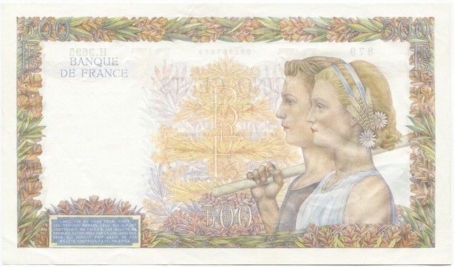 500 Francs 1941 (Allegorie des Friedens)