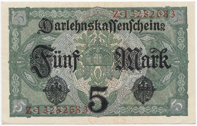 5 Mark 1917 (Mädchenportrait) Phasendruck