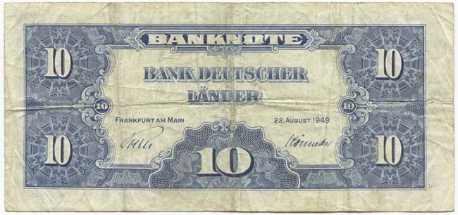 10 Deutsche Mark 1949 (Allegorische Darstellungen)