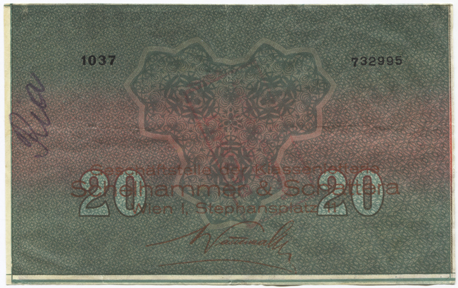 1/8 Los zu 6 Schilling 1931 (Lotterielos auf Donaustaat-Note)