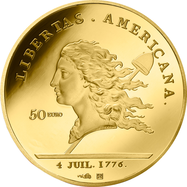 Minerva a Lady Liberty 2026, zlatá mince v etuji, 1/4 oz