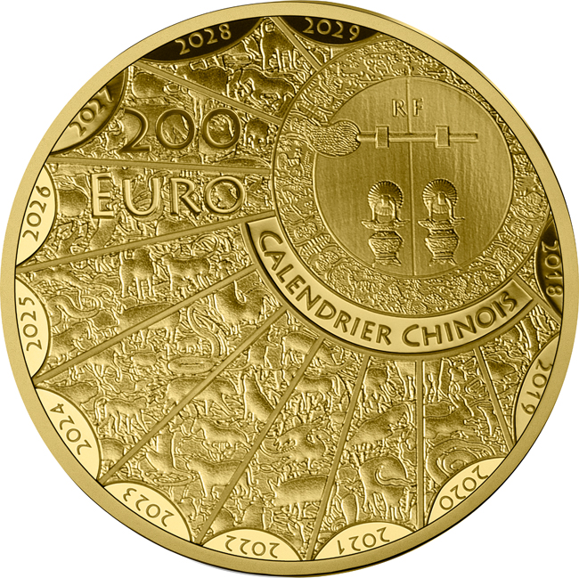 Lunární koza 2027 - Francie, zlatá mince v etuji, 1 oz