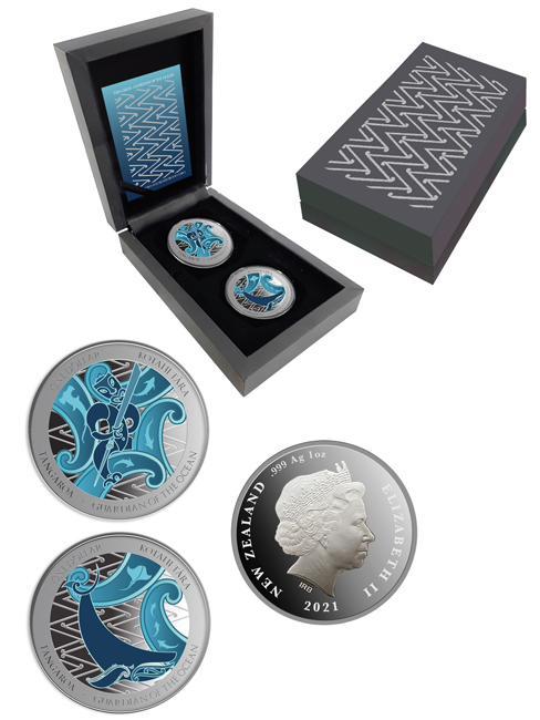 Strážci oceánu 2021, sada stříbrných mince v etuji, 2 oz