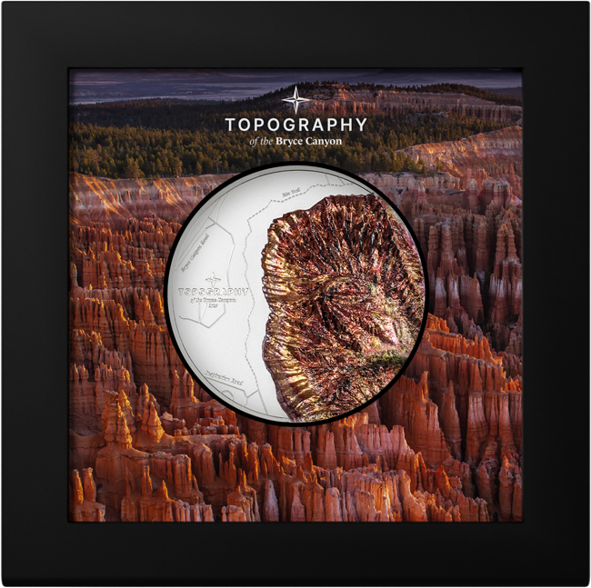 Topografie: Bryce Canyon 2026 (4. emise), stříbrná mince v etuji, 5 oz