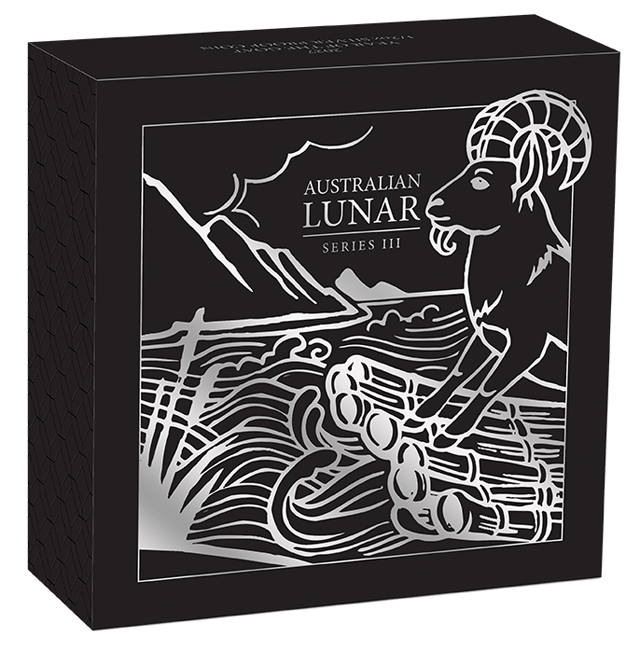 Lunární koza 2027 - Austrálie, stříbrná mince v etuji, 1/2 oz
