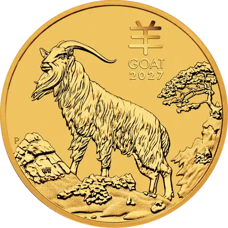 Zlatá minca Lunárna séria III - Rok kozy 2027, 1/4 oz