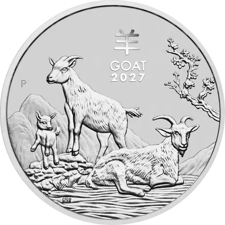 Strieborná minca Lunárna séria III - Rok kozy 2027, 2 oz