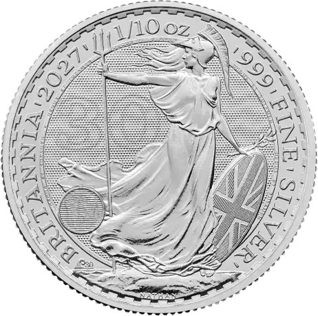 Strieborná minca Britannia Charles III 2027, 1/10 oz
