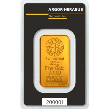 Zlatý zliatok Argor Heraeus 20 g