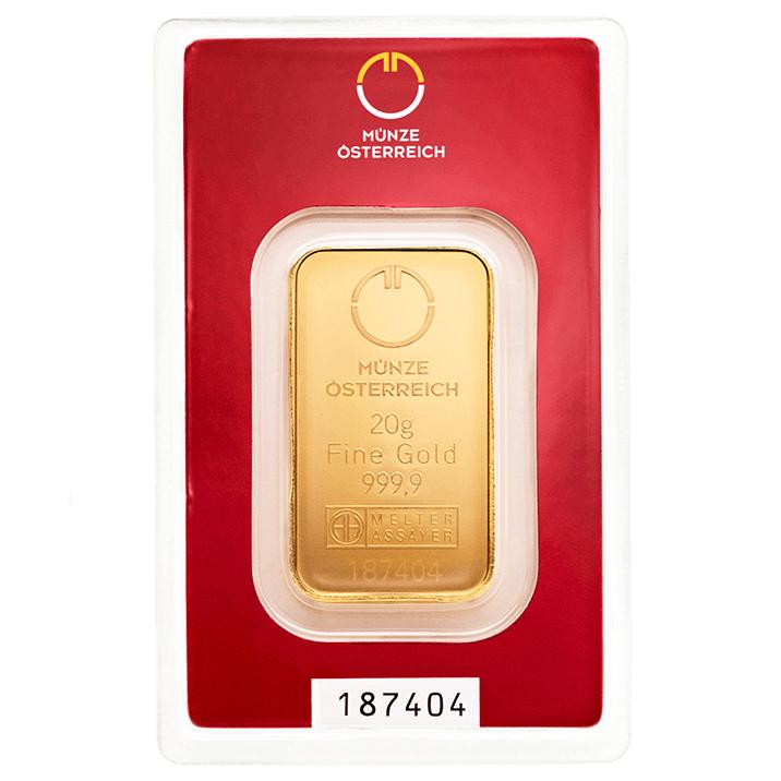 Zlatý zliatok Rakouská mincovna 20 g