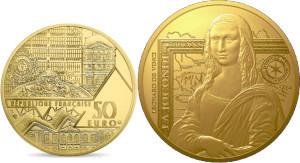 Zlatá minca Mona Lisa PP