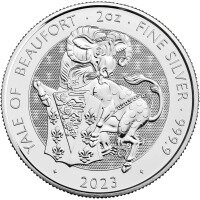 Strieborná minca 2 Oz Tudorovské zvieratá Yale of Beaufort | 2023